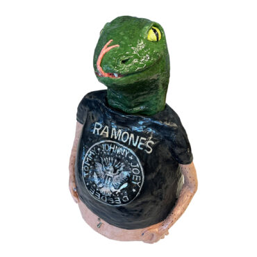 Dasha Bazanova Lizard Ramones Fan, 2024 Ceramic, glazes 15 x 10 x 8 in